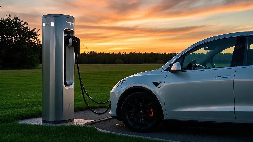 Tesla Supercharger cost per kWh display on a smartphone app showing pricing tiers