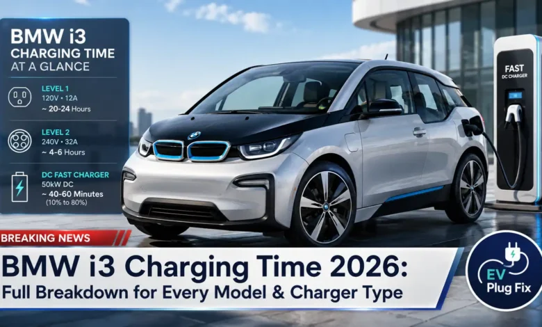 2026 BMW i3 plugging into a high-power DC fast charging station for rapid battery recharge