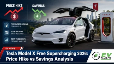 Tesla Model X charging at a Supercharger station 2026 free Supercharging offer