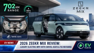 2026 Zeekr Mix electric luxury MPV parked in an urban setting showcasing its futuristic capsule design and Stargate light panel