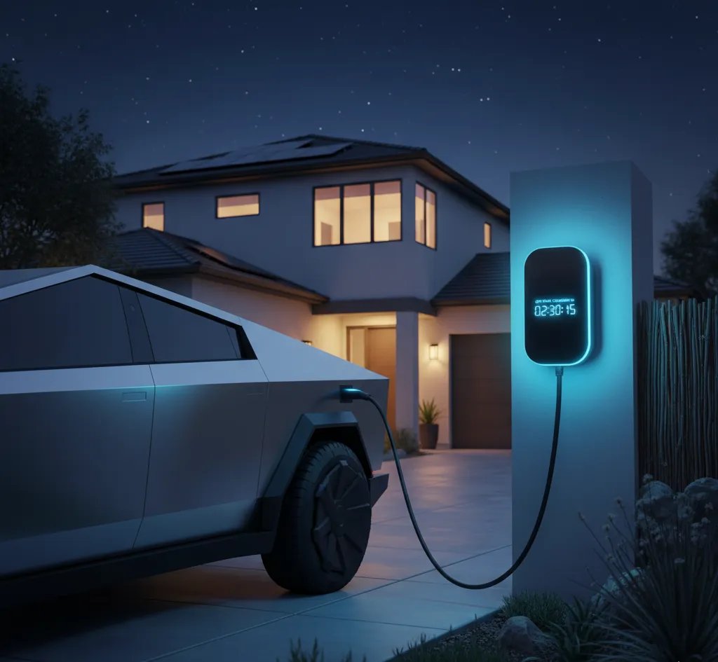 Dynamic Load Balancing diagram showing EV charger and home appliances sharing power safely