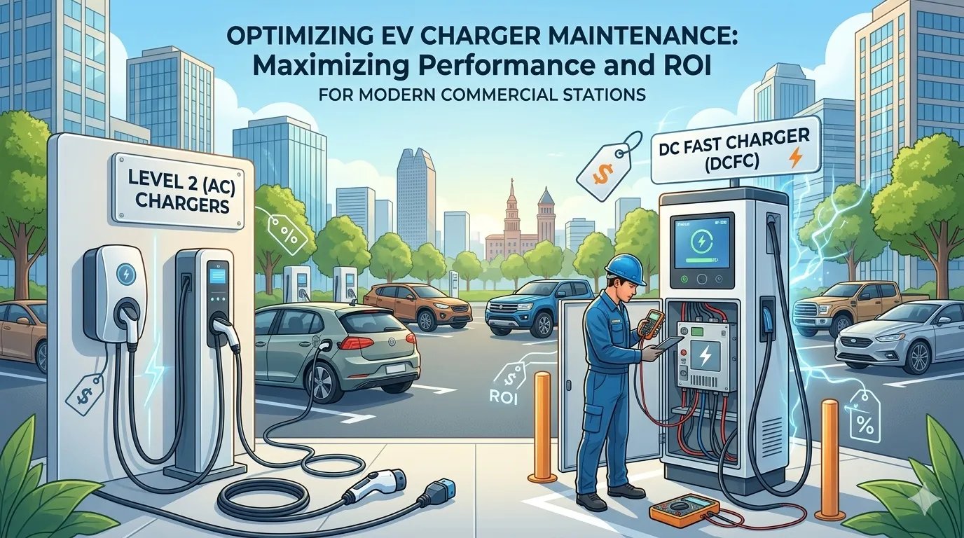 Close-up comparison of worn EV charging cable connectors and new replacement parts for preventive maintenance planning