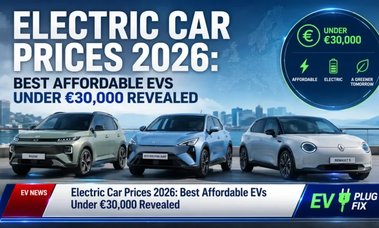 Affordable electric cars 2026 lineup comparison featuring MG4, Dacia Spring and BYD Dolphin Surf