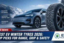 Best EV winter tyres 2026 comparison chart showing top models for range and grip