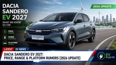 Dacia Sandero EV prototype undergoing winter testing in Europe 2026