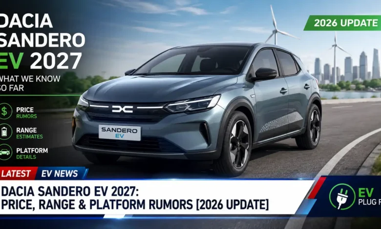 Dacia Sandero EV prototype undergoing winter testing in Europe 2026