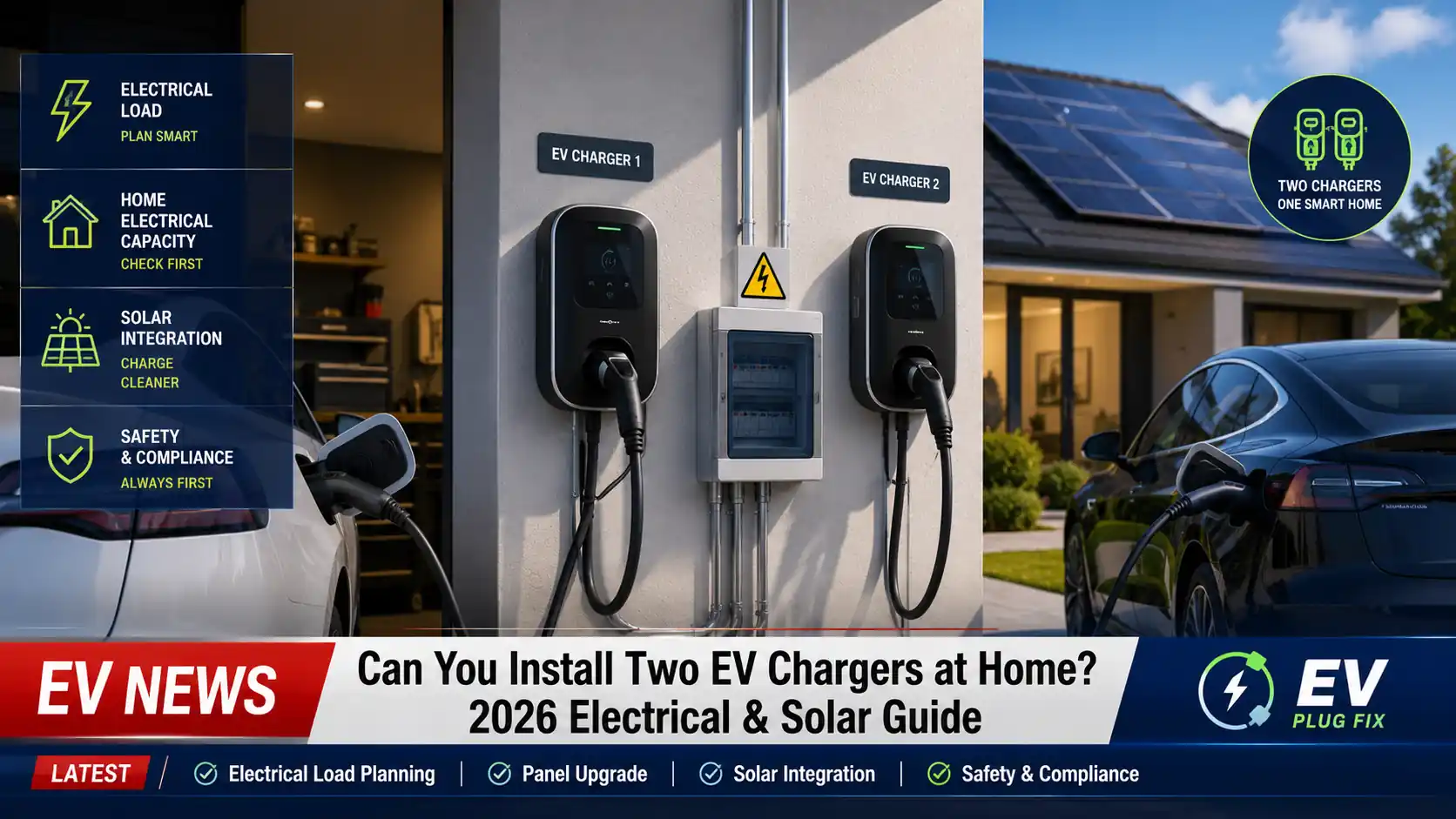 A modern residential electrical panel with a dedicated circuit breaker for a new EV charger, representing the electrical work requiring a permit