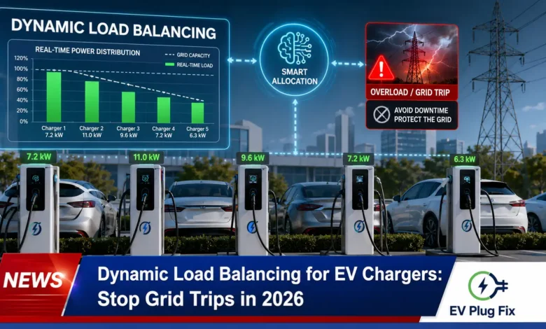Smart dynamic load balancing EV charger installation with CT sensor monitoring home electrical panel in modern European home 2026