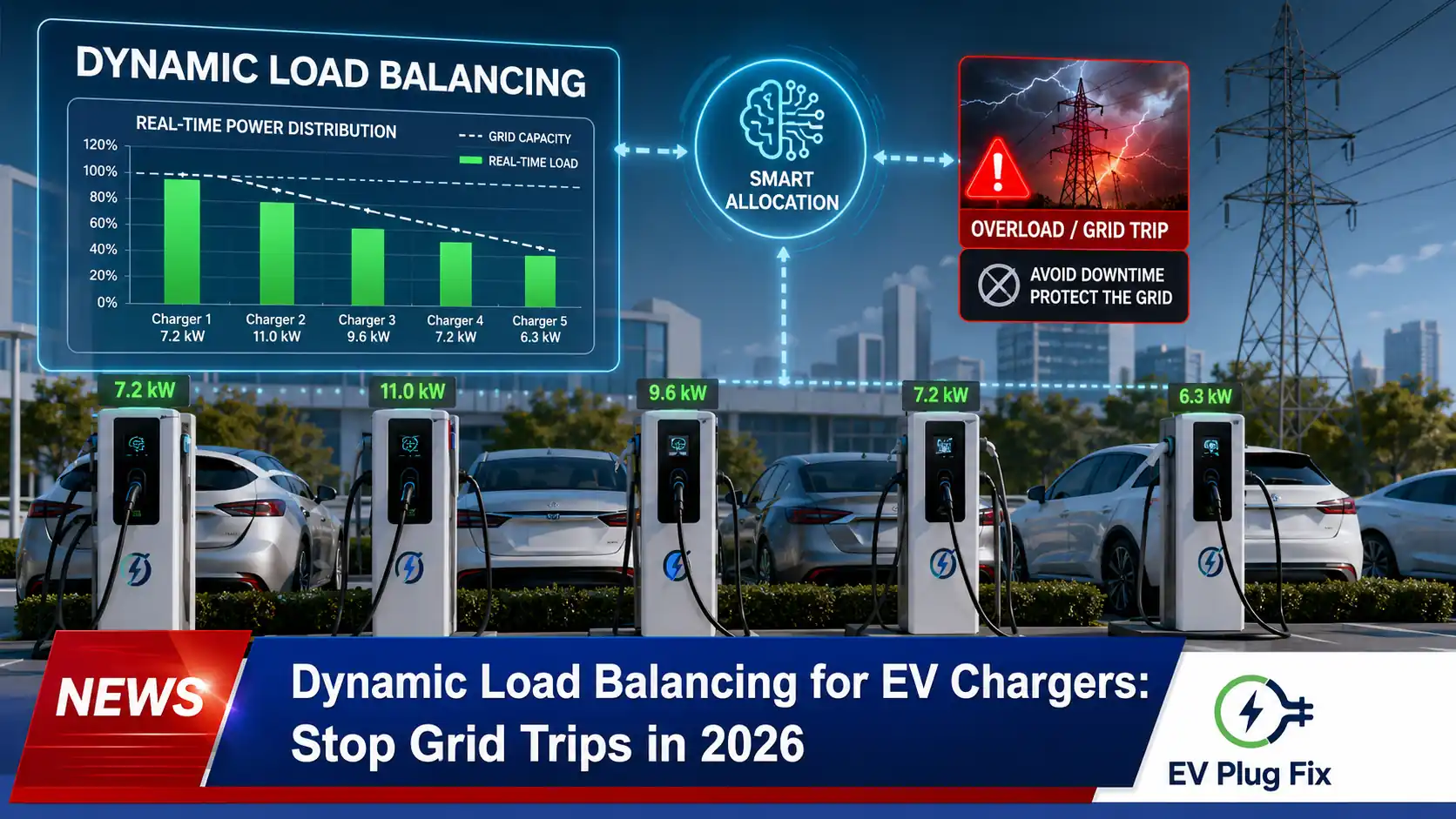 Smart dynamic load balancing EV charger installation with CT sensor monitoring home electrical panel in modern European home 2026