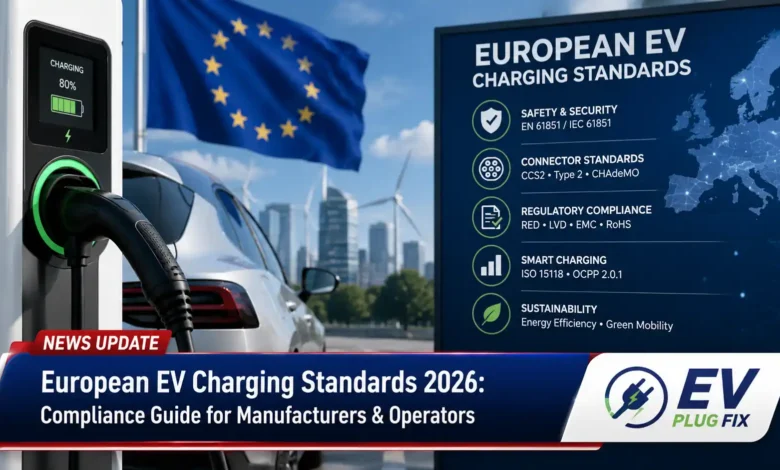 European Type 2 and CCS2 EV charging connector standards comparison diagram 2026