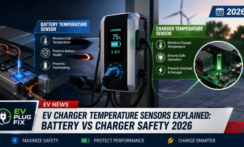 EV charger temperature sensor monitoring electric vehicle battery thermal management system, safety protection technology 2026