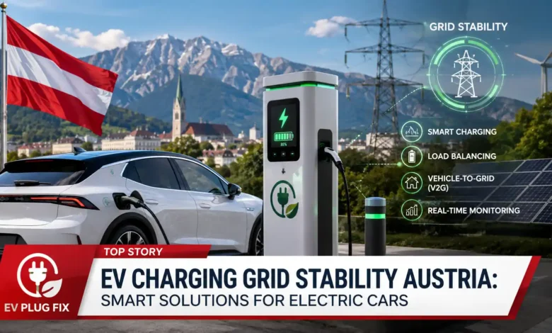 EV charging station integrated with battery storage for grid stability in Austria