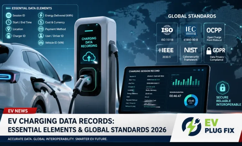 Modern EV charging station display showing detailed charging session data and power delivery metrics