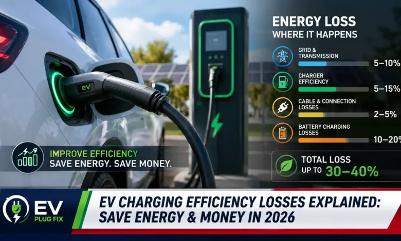 Modern electric vehicle plugged into a Level 2 home charging station with energy flow visualization