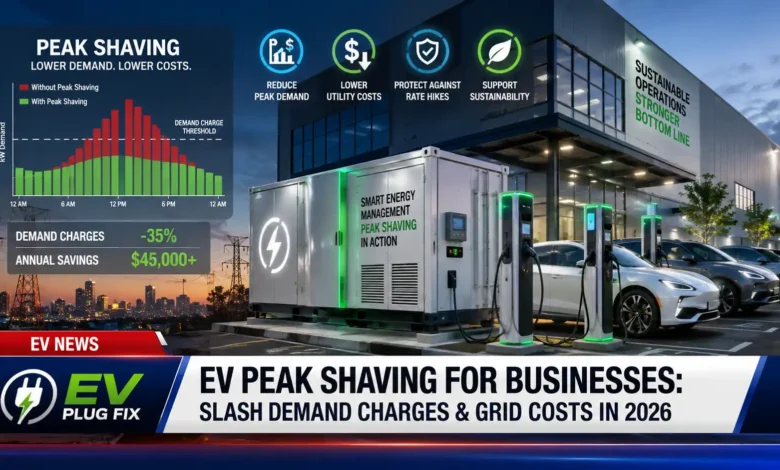 Commercial electric vehicle peak shaving charging station management dashboard 2026
