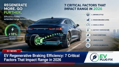 Electric vehicle regenerative braking system recovering energy during city driving demonstration