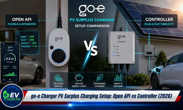 go-e Charger Gemini flex wallbox installed for PV surplus solar EV charging at home in 2026