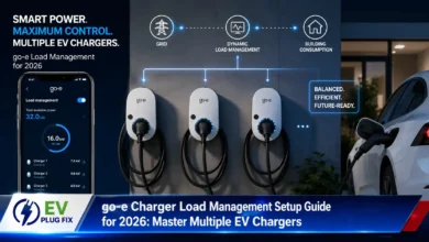 go-e charger load management setup with group ID configuration on smartphone app
