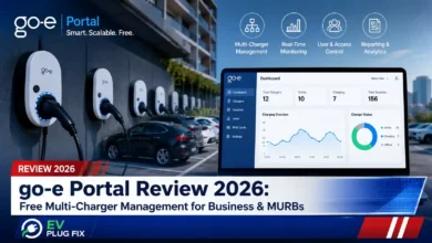 go-e Portal dashboard managing multiple EV chargers and wallboxes in a commercial setting 2026