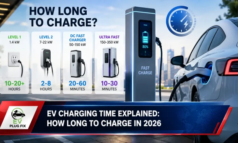 Modern electric vehicle plugged into a home EV charging station in a residential garage