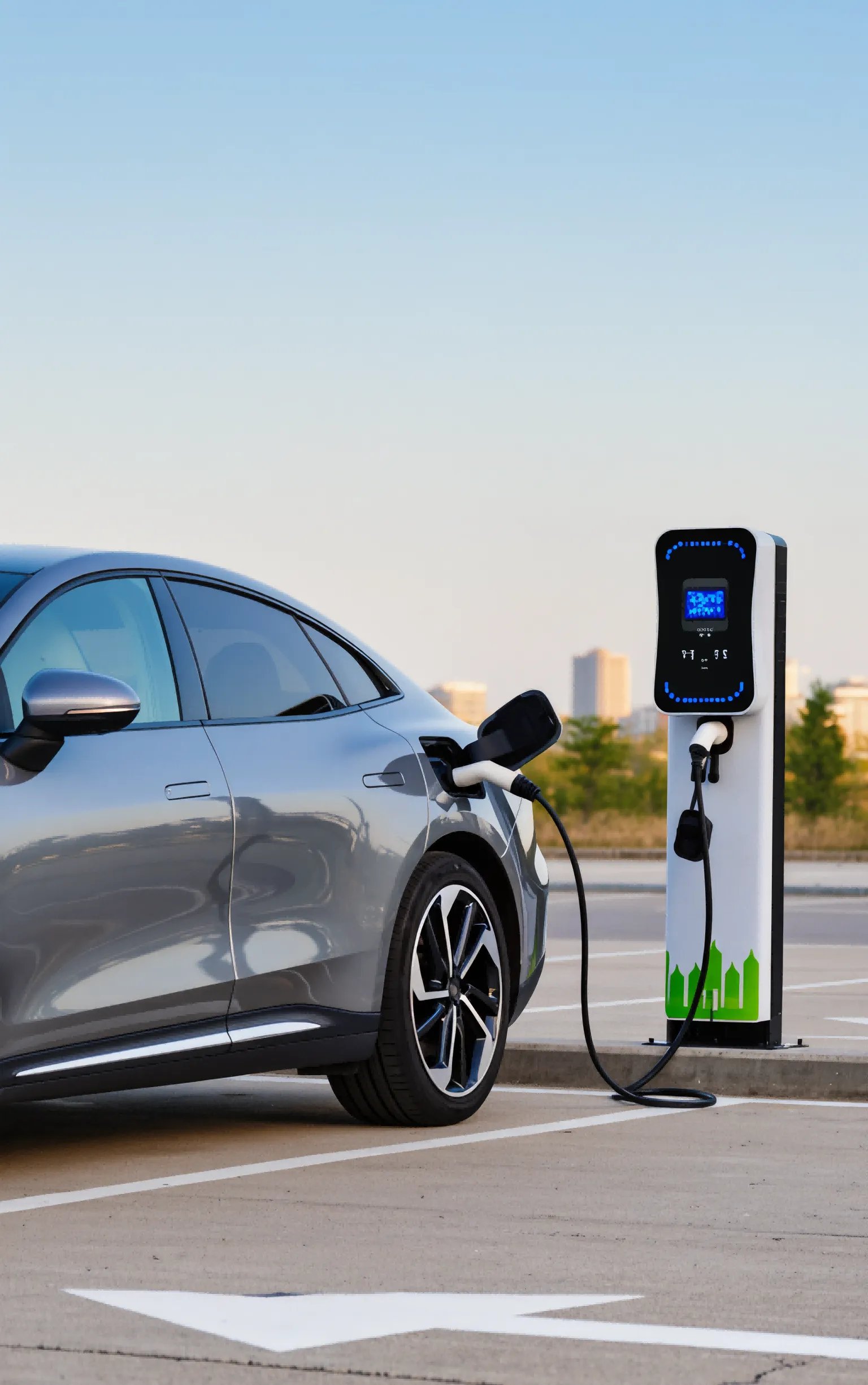 Electric vehicle charging port showing CCS and J1772 connector types