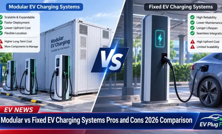 Modular and fixed EV charging systems side by side comparison for commercial and home use 2026