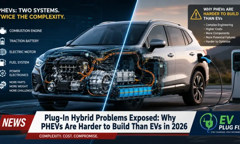 Complex plug-in hybrid powertrain engineering components and battery system layout