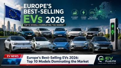 Top selling electric vehicles Europe 2026 charging station lineup