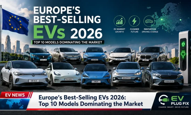 Top selling electric vehicles Europe 2026 charging station lineup