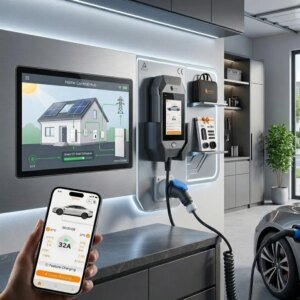 Feyree EV charger OCPP 2.0.1 and Matter smart home protocol integration diagram