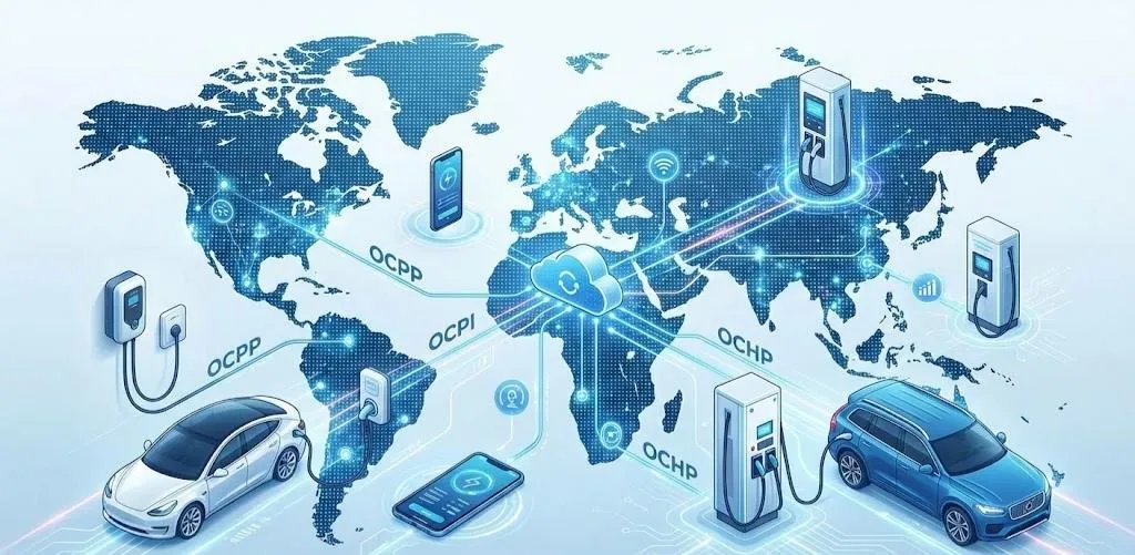 OCPI protocol enables seamless roaming between different EV charging networks, allowing drivers to use multiple commercial EV charger stations with a single account.