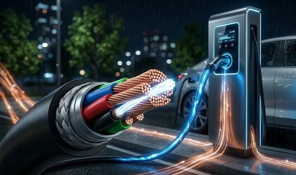 Comparison of copper and aluminum conductor cross-sections and flexibility for EV charging