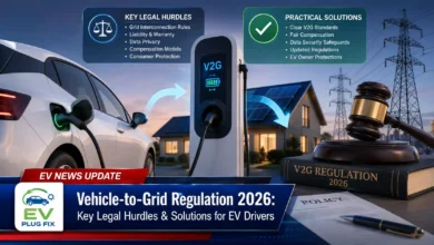 Modern EV plugged into a bidirectional charging station showcasing V2G technology in 2026