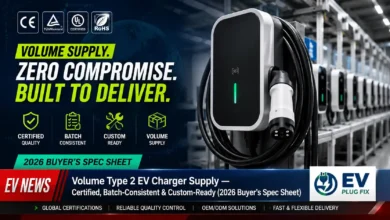Certified Type 2 EV charger volume supply manufacturing and certification documentation overview