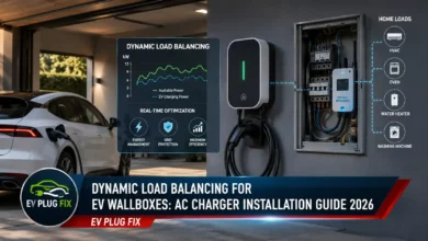 Feyree AC wallbox with dynamic load balancing installed on European home exterior wall