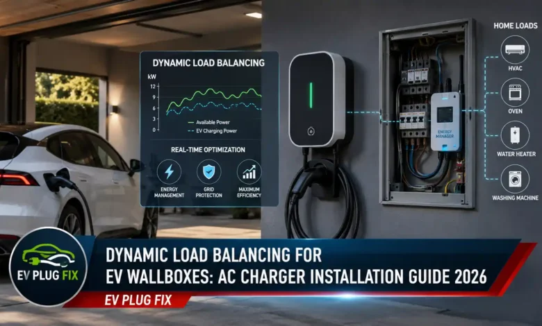 Feyree AC wallbox with dynamic load balancing installed on European home exterior wall