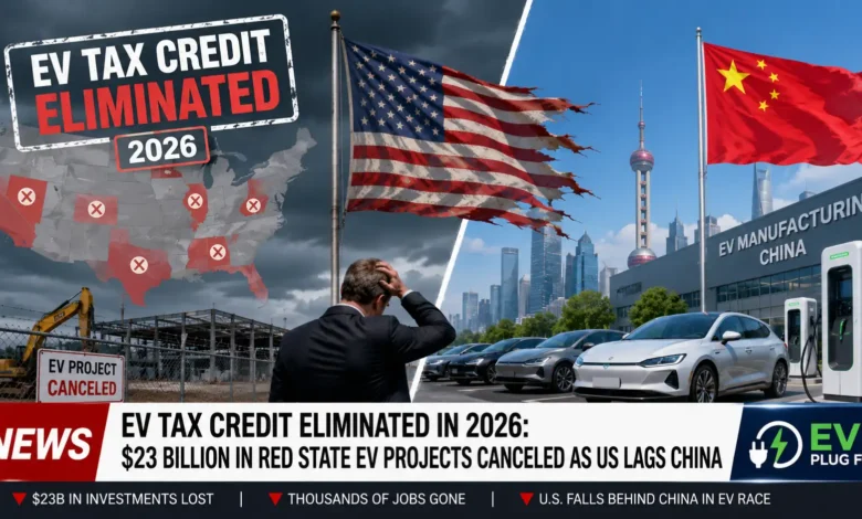 US EV tax credit expiration 2026 impact on manufacturing jobs and red state investments
