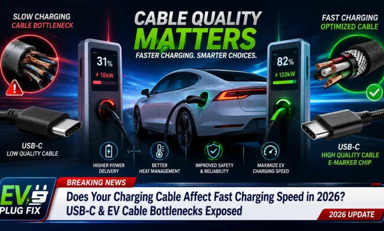 Modern USB-C fast charging cable with E-Marker chip and 24 AWG wire gauge for 100W power delivery in 2026